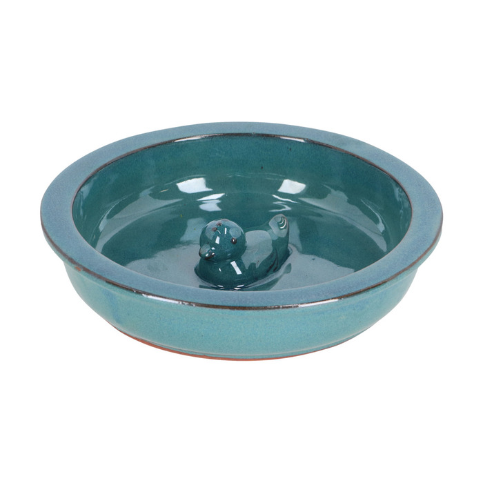 Fuglebad keramikk blå Ø27 x 5,8 cm